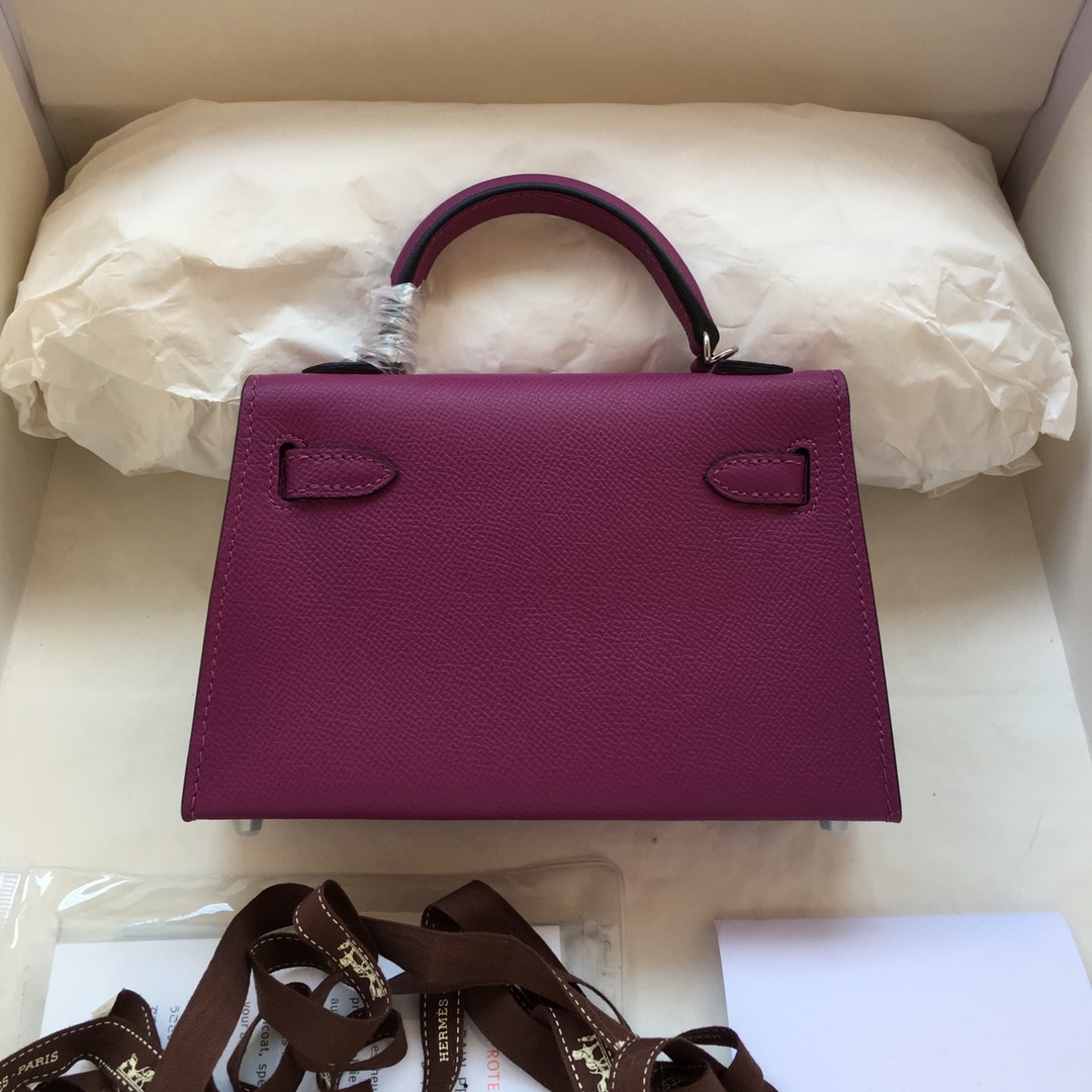 Hermes Kelly Mini II Bag 19CM In Anemone Epsom Leather